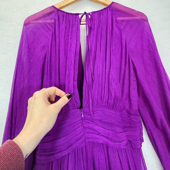 NWT Ba&Sh Helena Purple Silk Viscose Maxi Dress 6 Whimsical Wedding Guest $650 - Picture 6 of 12